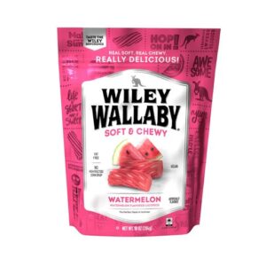 Wiley Wallaby Australian Soft Chewy Watermelon Licorice 10oz Pouch 6ct